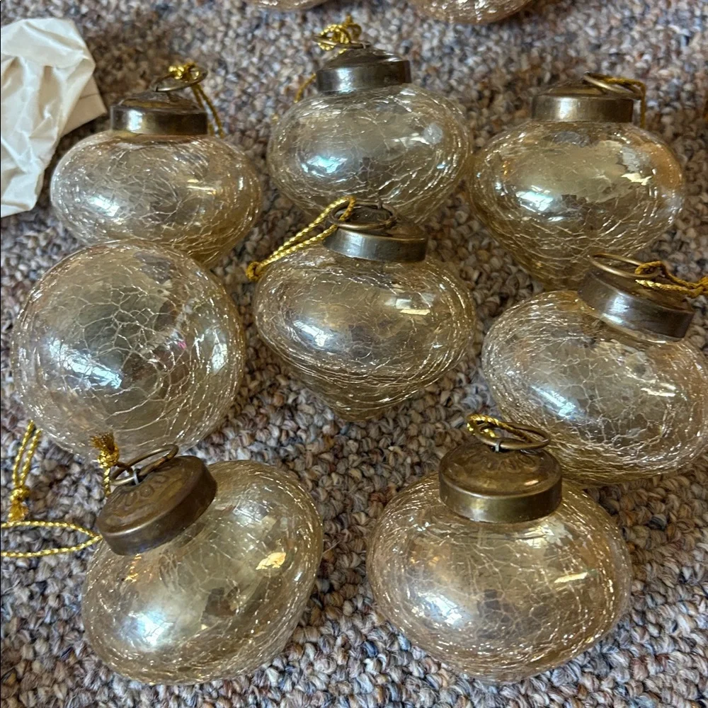 8 Restoration Hardware  Gold Ornaments Christmas Tree Decorations